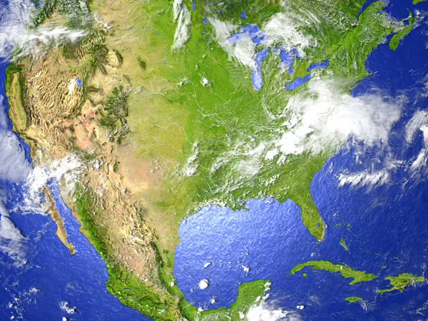 USA on realistic model of Earth — Stock Photo, Image