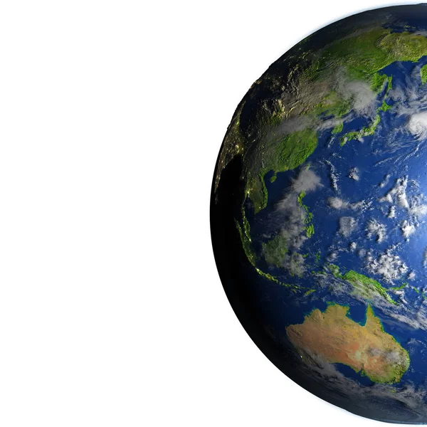 Daleki Wschód i Australia na planecie Ziemia — Zdjęcie stockowe