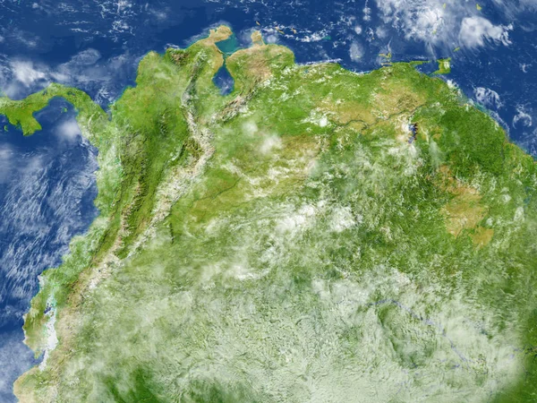 North of South America on planet Earth — Stock Photo, Image