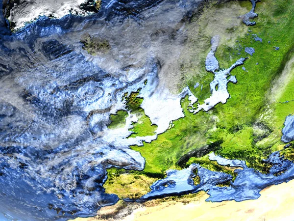 Evropa na zemi - visible oceánské dno — Stock fotografie