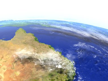 Dünya'nın gerçekçi model üzerinde büyük resif bariyeri