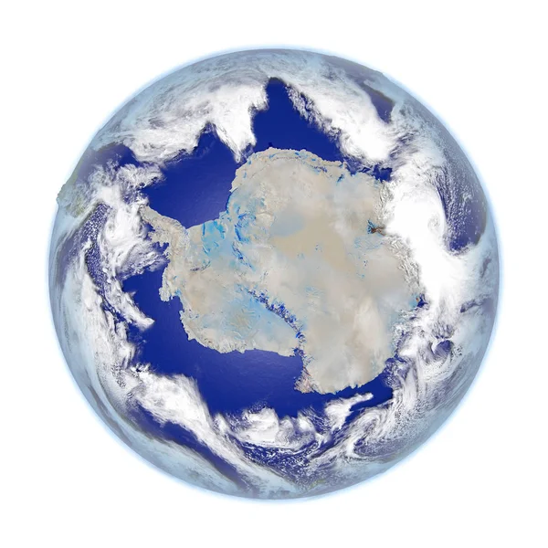 Antractic op aarde geïsoleerd op wit — Stockfoto