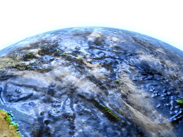 Pazifischer Ozean auf der Erde - sichtbarer Meeresboden — Stockfoto