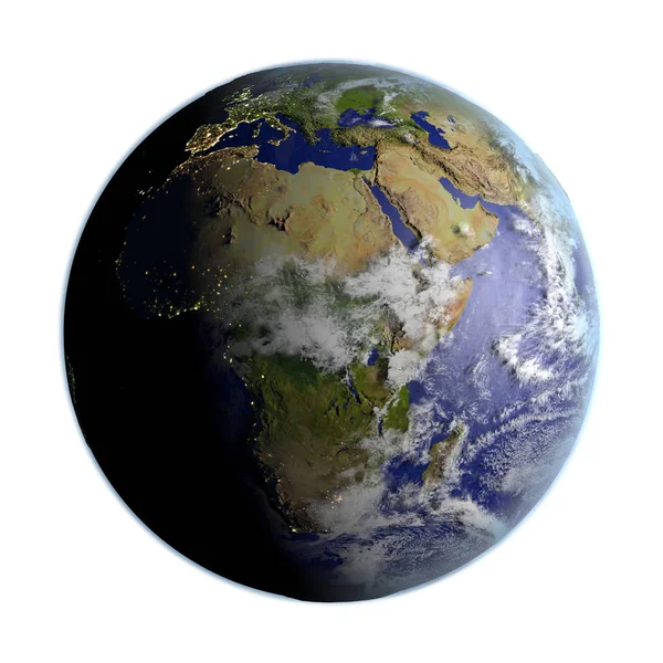 Africa sulla Terra isolata su bianco — Foto Stock