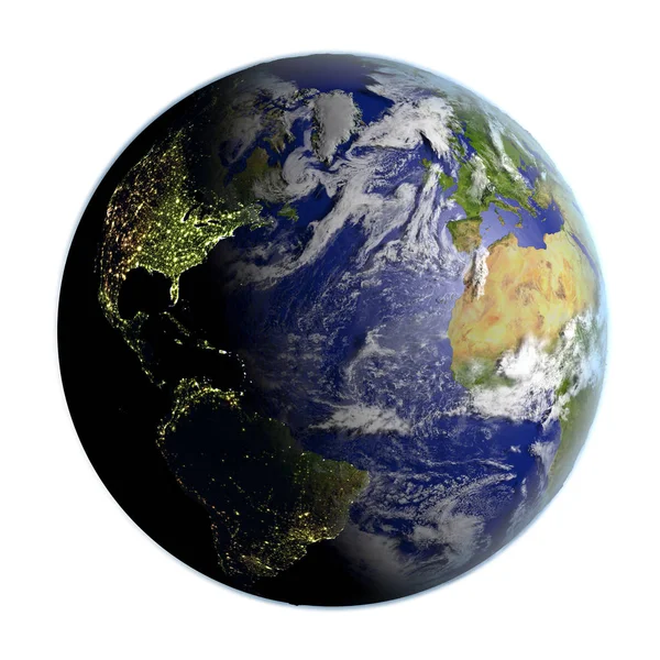 Półkuli północnej na ziemi na białym tle — Zdjęcie stockowe