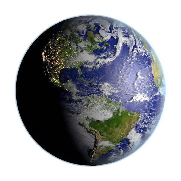 Americas på jorden isolerade på vit — Stockfoto