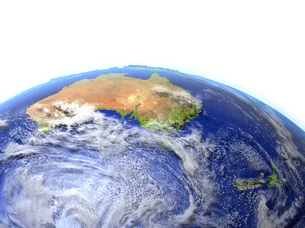 Avustralya ve Yeni Zelanda dünya gerçekçi bir model üzerinde — Stok fotoğraf