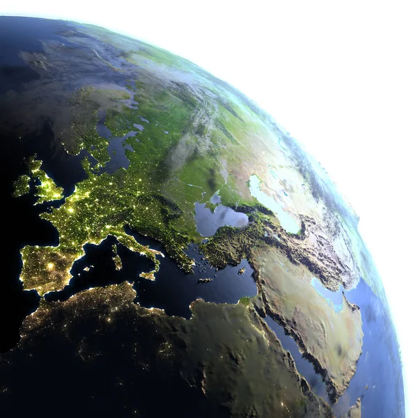 EMEA-regionen på planetjorden — Stockfoto
