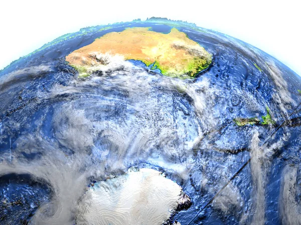 Oceano Meridionale sulla Terra - fondo oceanico visibile — Foto Stock