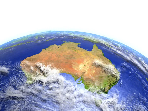 在现实的模型，地球上的澳大利亚 — 图库照片