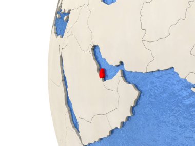 Qatar on 3D globe 