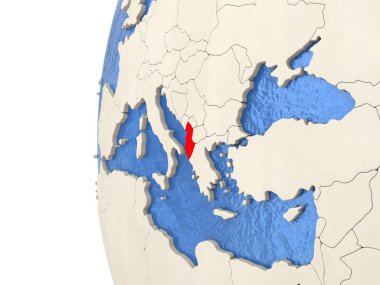 Arnavutluk 3d Globe 