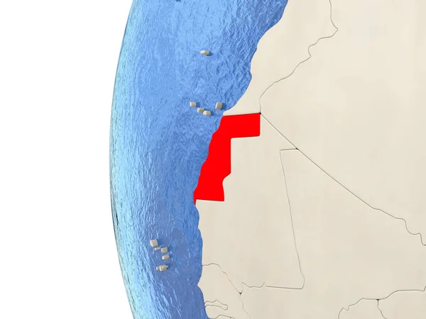 Sahara Occidental sur le globe 3D — Photo