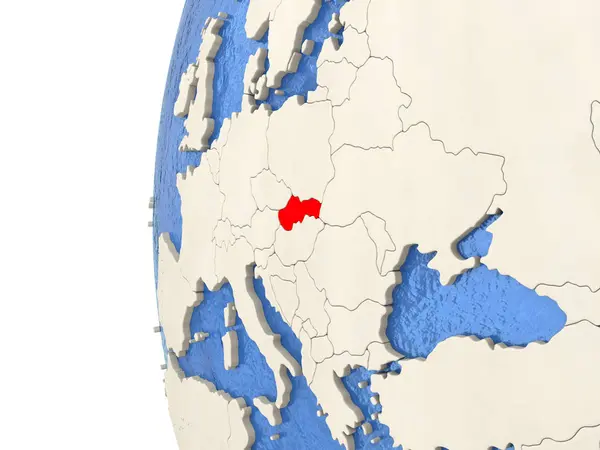 Slovensko na 3d zeměkouli — Stock fotografie