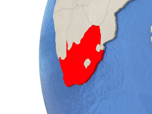 Zuid-Afrika op de 3d bol — Stockfoto