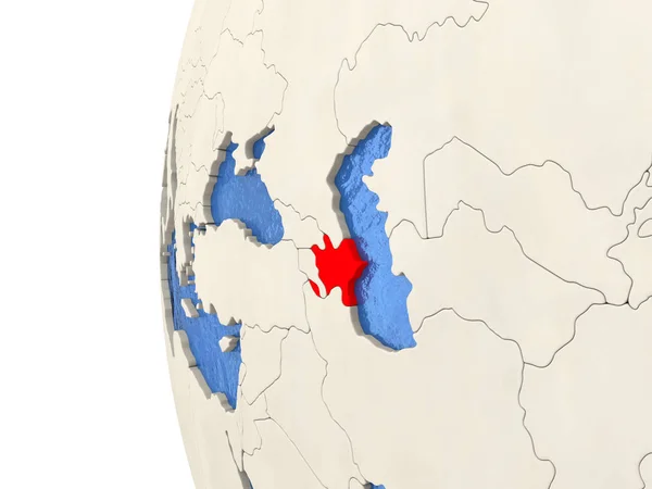 Azerbaijan on 3D globe — Stock Photo, Image