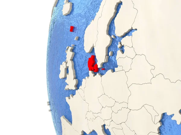 Dinamarca en 3D globo —  Fotos de Stock