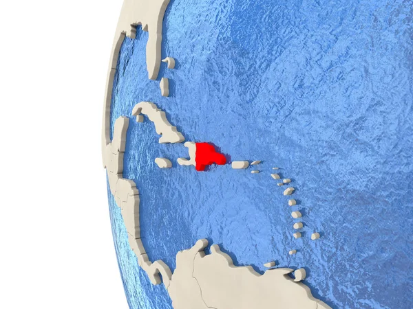 Dominican Republic on 3D globe — Stock Photo, Image