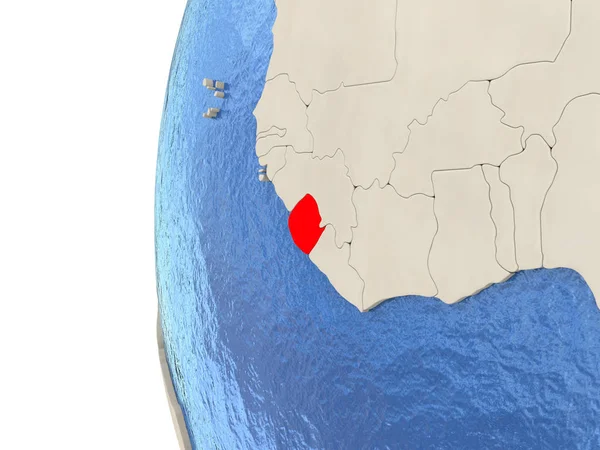 Sierra Leone on 3D globe — 스톡 사진