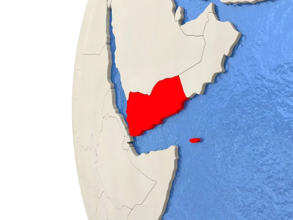 Yémen sur le globe 3D — Photo