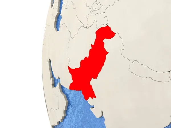 Pakistan on 3D globe — Stock fotografie