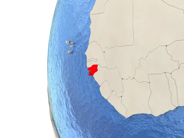 Guinée-Bissau sur le globe 3D — Photo