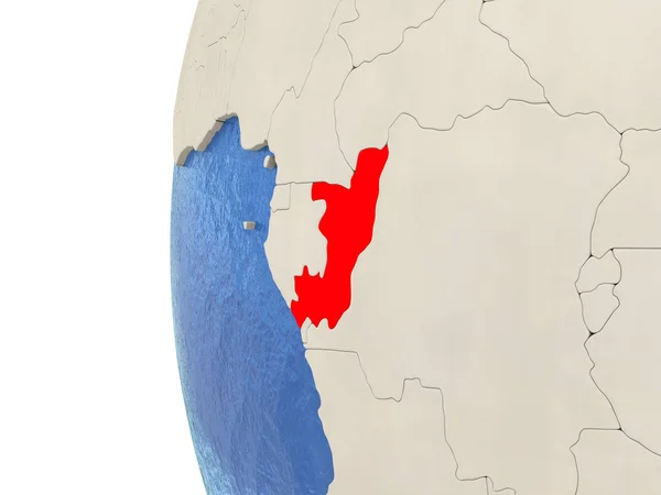 Congo on 3D globe — Stock fotografie
