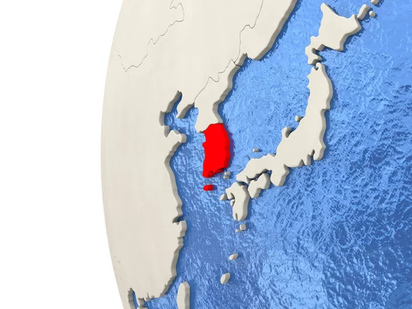 Güney Kore 3d Globe 