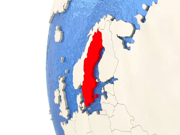 Svezia sul globo 3D — Foto Stock