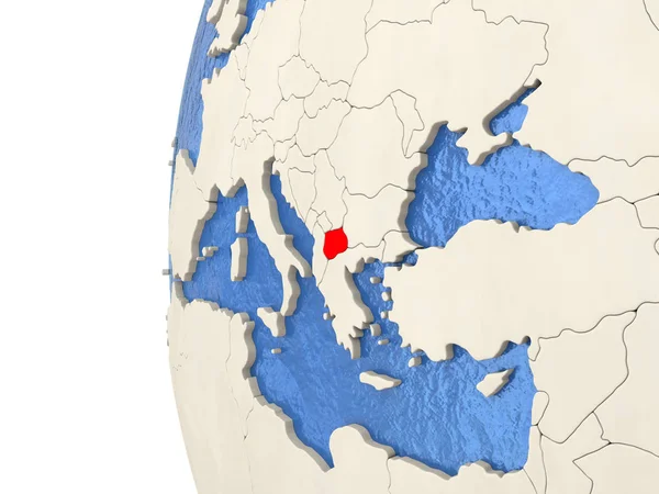 Macedonia on 3D globe — Stock Photo, Image
