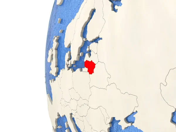 Литва на 3d-моделі Землі — стокове фото