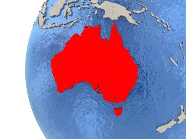 Australia on 3D globe — Stock Photo, Image