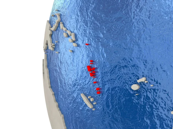 Vanuatu on 3D globe — Stok fotoğraf