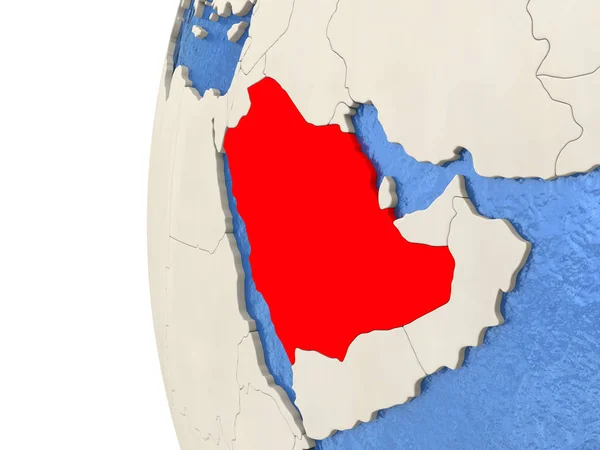 Arabia Saudita sul globo 3D — Foto Stock