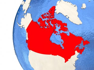 Canada on 3D globe 