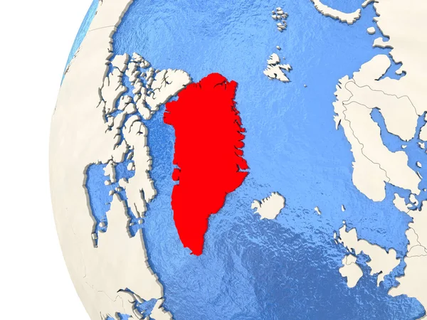 Greenland on 3D globe — Stock Photo, Image