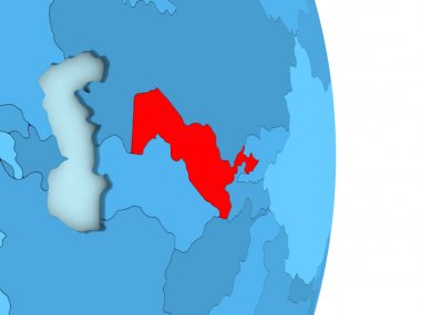Özbekistan mavi siyasi dünya üzerinde