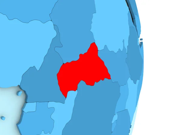 Közép-Afrikában a kék politikai földgömb — Stock Fotó