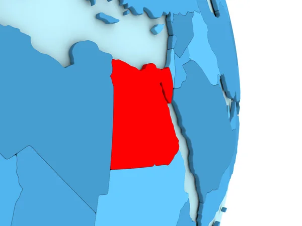 Egipt na niebieski Globus polityczny — Zdjęcie stockowe