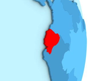 Mavi siyasi dünya üzerinde Ekvador