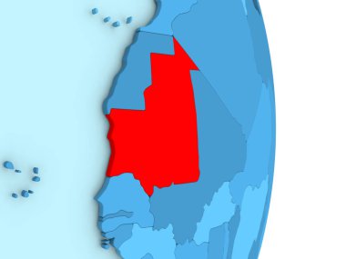 Moritanya mavi siyasi dünya üzerinde