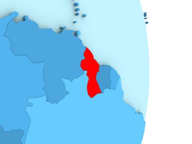 Mavi siyasi dünya üzerinde Guyana