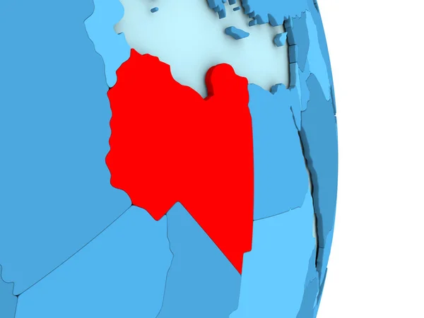 利比亚对政治的蓝色地球 — 图库照片