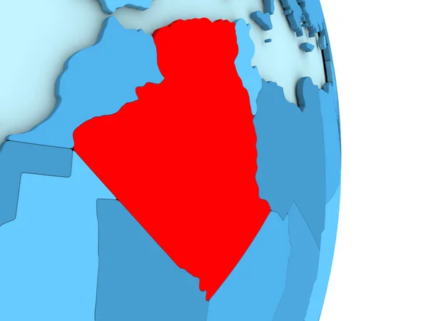 Algieria na niebieski Globus polityczny — Zdjęcie stockowe