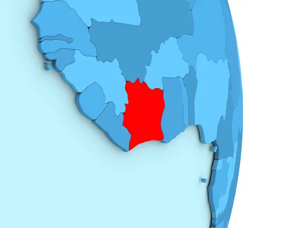Costa de Marfil en el mundo político azul —  Fotos de Stock