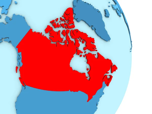 Canada on blue political globe — Stock Photo, Image