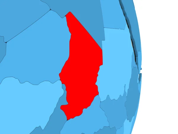 Чад на синій політичних глобус — стокове фото