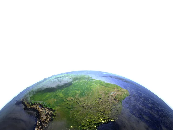 Zuid-Amerika op realistische model van aarde — Stockfoto