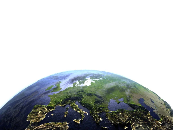 Europa auf realistischem Modell der Erde — Stockfoto