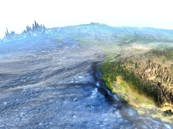 Zentralusa auf der Erde - sichtbarer Meeresboden — Stockfoto